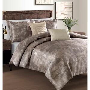 Sunham Duvet Cover & Filler SET Insert King Luxe Bedding Metallic Jacquard NEW